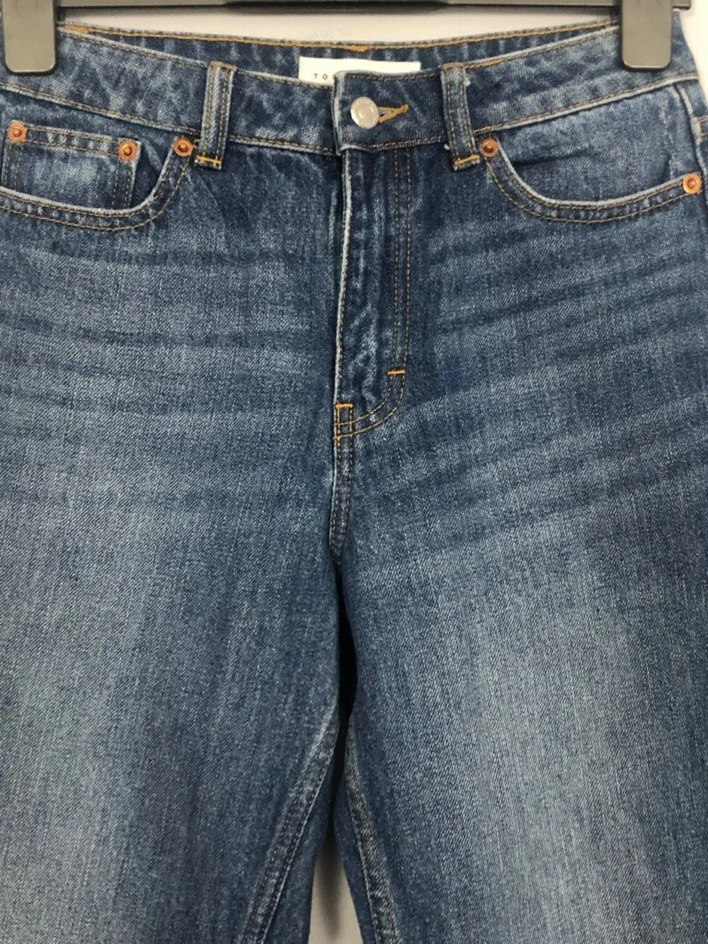 Topshop Mom Jeans Womens W26 L30 Classic Medium Wash 100% Cotton Denim High Rise